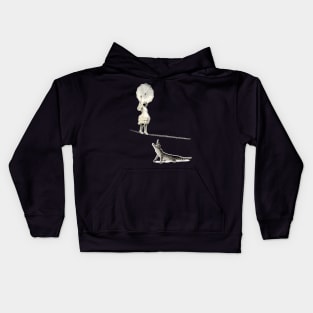 Foolish Mortal Girl on Tightrope Kids Hoodie